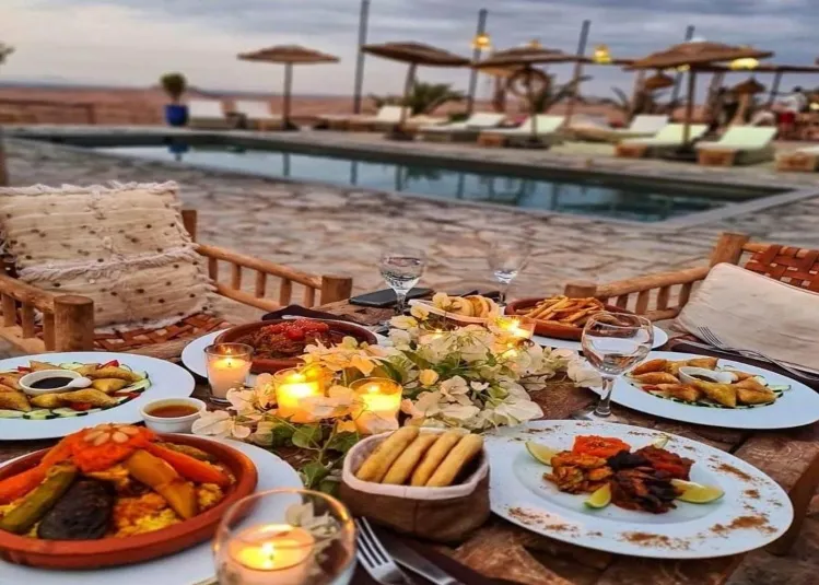 Agafay Desert Traditional Moroccan Cuisine plates