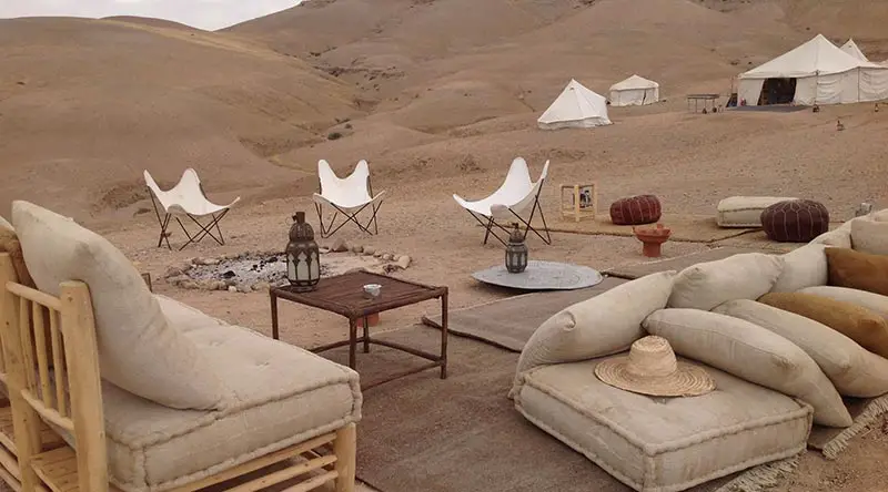 Beautiful Sitting by Desert Camps in Agafay Desert