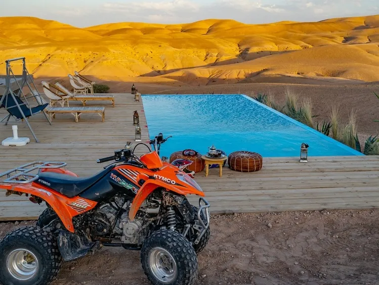 Quad Biking Next to the Pool in Agafay